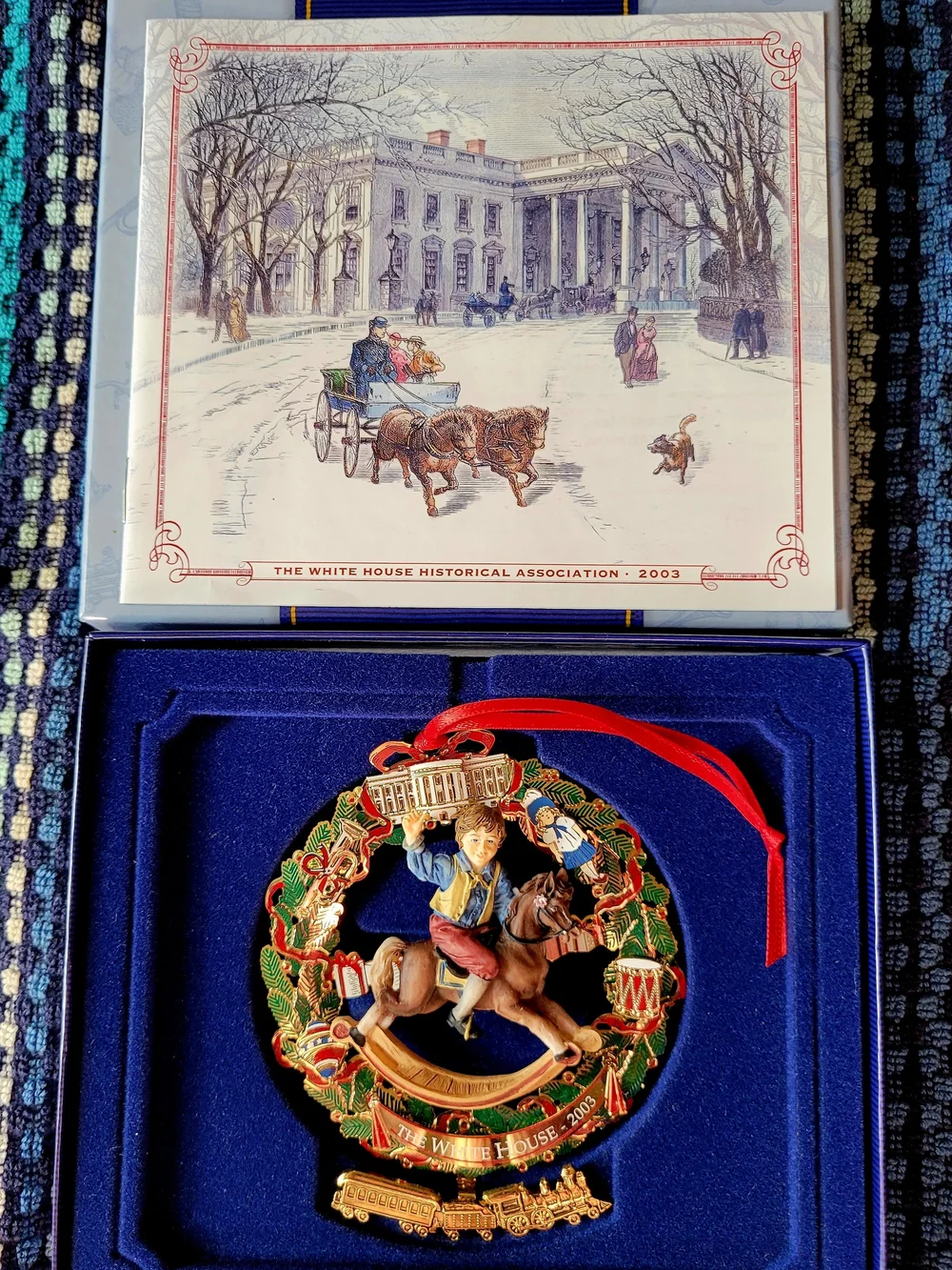 The White House 2003 Holiday Wreath Ornament — Red, Green & Gold